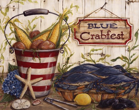 Framed Blue Crabfest Print