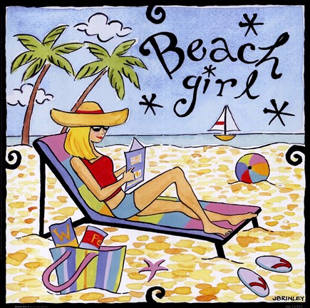 Framed Beach Girl II Print