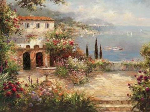 Framed Mediterranean Villa Print