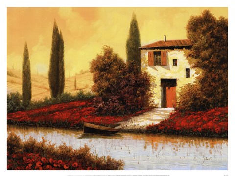 Framed Lungo Il Fiume Tra I Papaveri Print