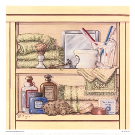 Framed His Bathroom Shelf Print