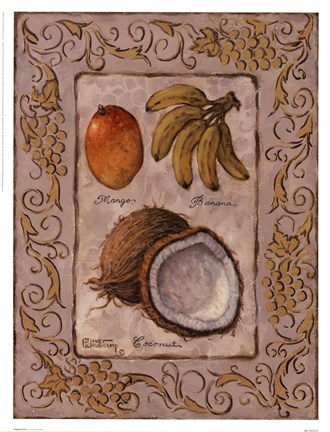 Framed Tropical Fruit I Print