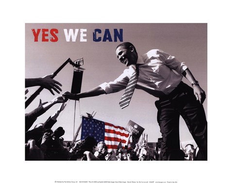 Framed Barack Obama:  Yes We Can (crowd) Print