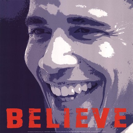 Framed Barack Obama:  Believe Print