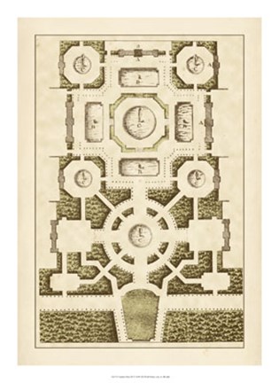 Framed Garden Maze III Print