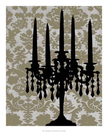 Framed Candelabra Silhouette I Print