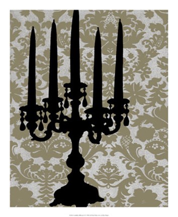 Framed Candelabra Silhouette II Print