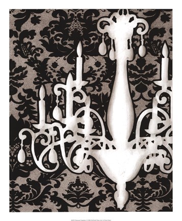 Framed Patterned Chandelier I Print