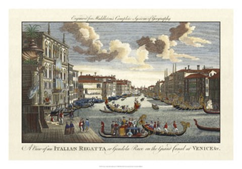 Framed Venice Canal and Gondola Race Print