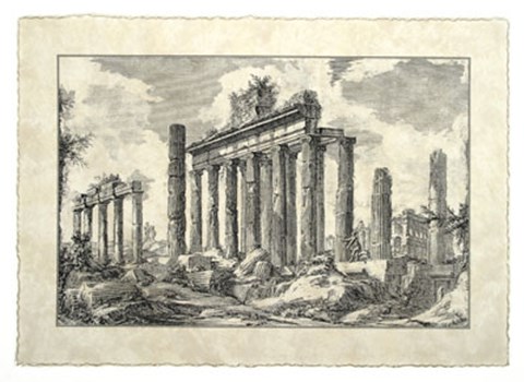 Framed Vintage Roman Ruins I Print