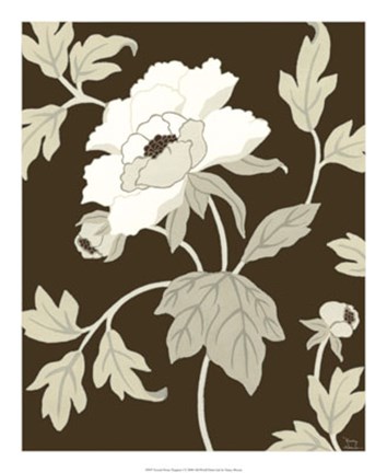 Framed Neutral Peony Elegance I Print