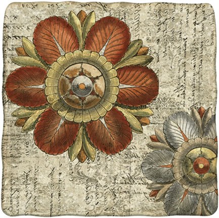 Framed Vintage Rosette II Print