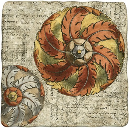 Framed Vintage Rosette III Print