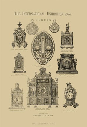 Framed International Clocks Print