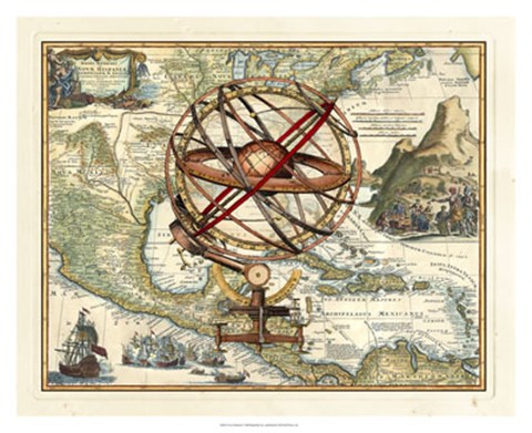Framed Nova Hispania Print