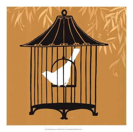 Framed Birdcage Silhouette I Print