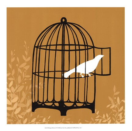 Framed Birdcage Silhouette II Print