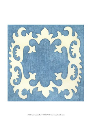 Framed Petite Suzani in Blue Print