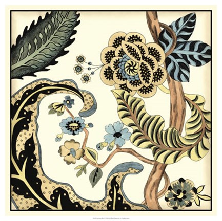 Framed Jacobean Tile I Print