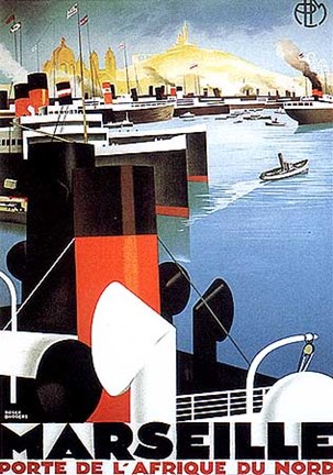 Framed Marseille, 1925 Print