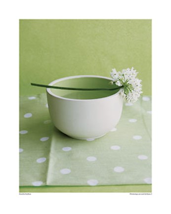 Framed Printemps en vert &amp; blanc I Print