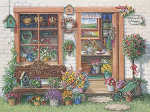 Framed Fancy Flower Shoppe Print