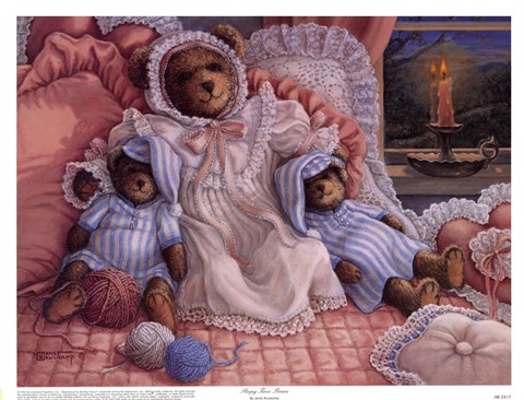 Framed Sleepy-Time Bears Print