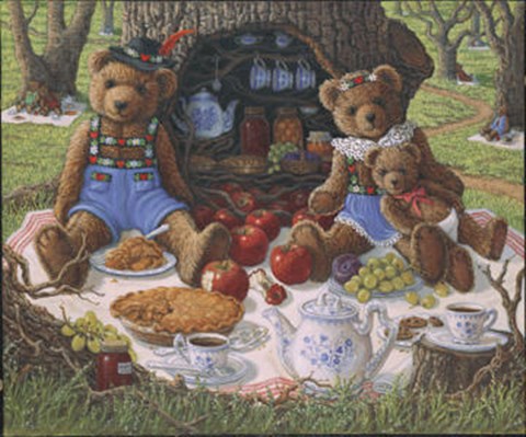 Framed Bentley&#39;s Family Picnic Print