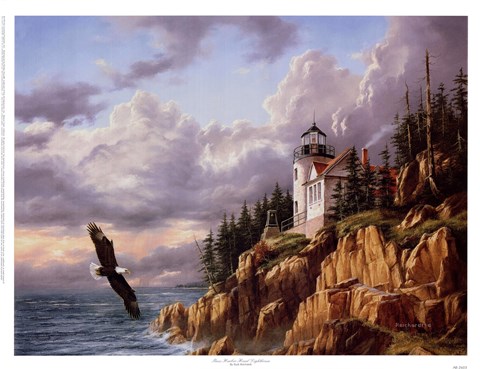 Framed Bass Harbor Head Lighthouse Print