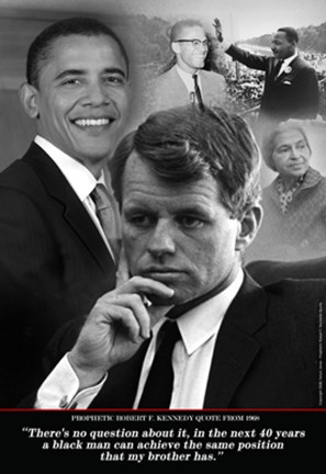 Framed Barack Obama - RFK Prophetic Quote, 1968 Print