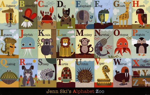 Framed Alphabet Zoo Print