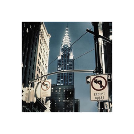 Framed Manhattan - no turn signs Print