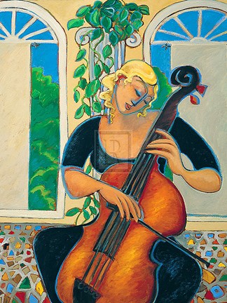 Framed Yellow Cello Print