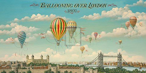Framed Ballooning Over London Print