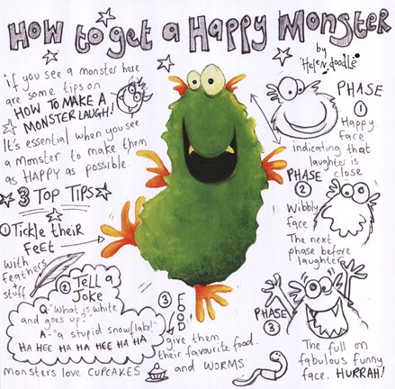 Framed How to get a Happy Monster Print