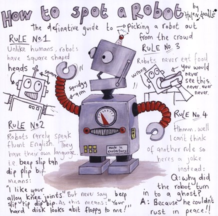 Framed How to Spot a Robot Print