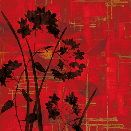 Framed Silhouette on Red Print