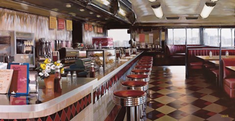 Framed New York Diner Print
