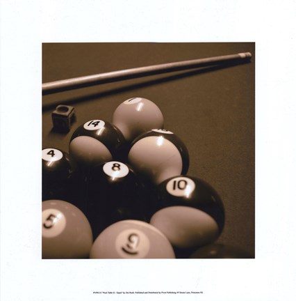 Framed Pool Table II - Sepia Print