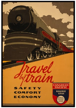Framed Canadian Pacific - Travel by Train Print