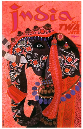 Framed India - Fly TWA Print