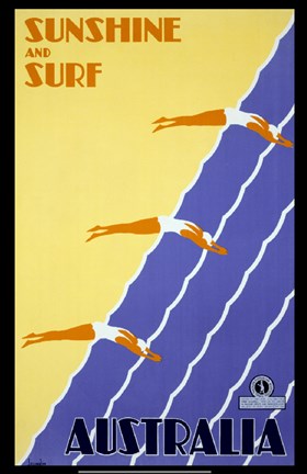 Framed Australia - Sunshine and Surf Print