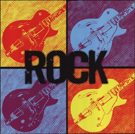 Framed Rock Guitars Print