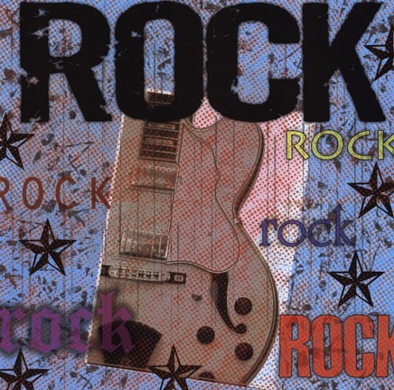 Framed Rock Guitar Print