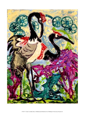 Framed Cranes Print