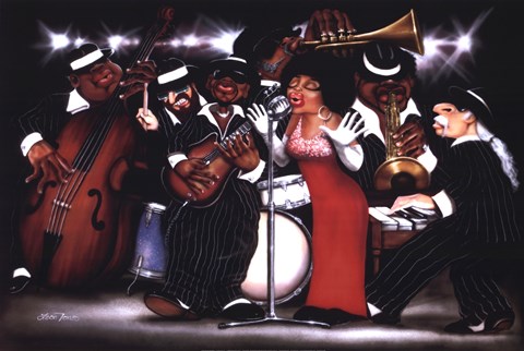 Framed Lady Singing the Blues Print
