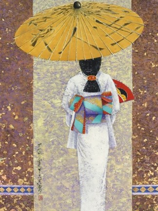 Framed Girl in Kimono I Print