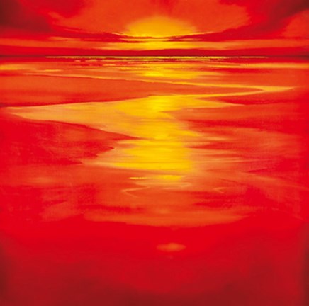 Framed Red Evening Print