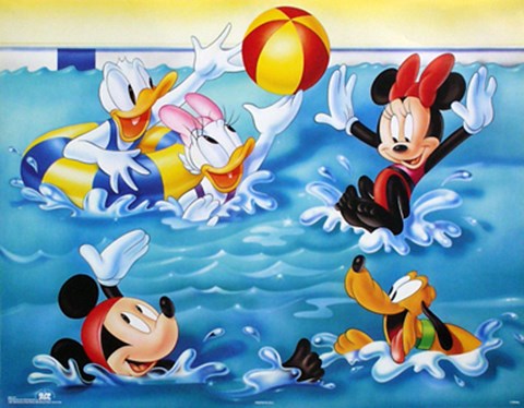 Framed Mickey &amp; Friends: Pool Games Print