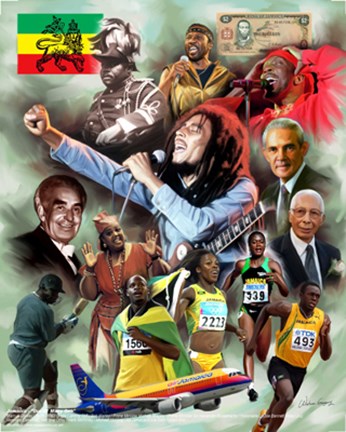 Framed Jamaica: Out of Many One Print